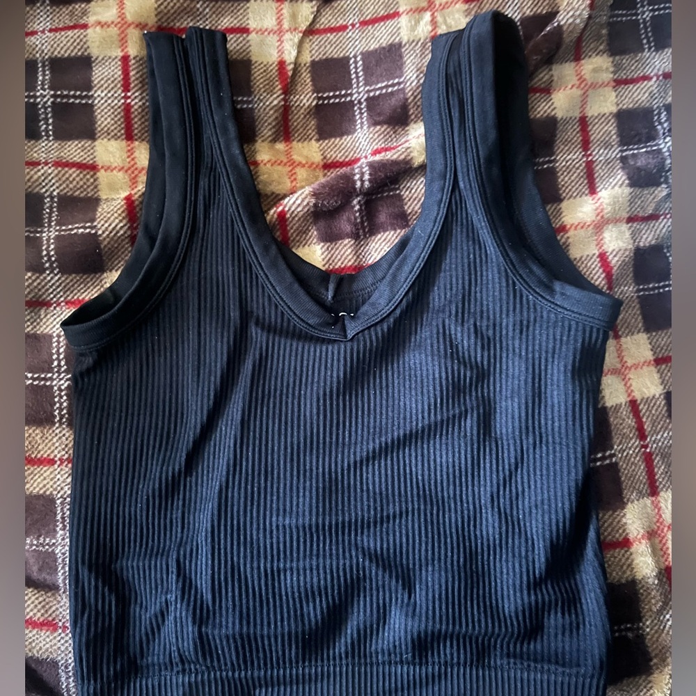 5/$25 Rue21 Black Ribbed Tank Top